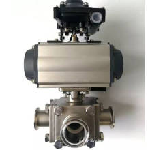 Sanitary 3 Way clamped Weld Thread Squares Food Grade Stainless Steel Ball Valve from Santhai ball valve manufacturers